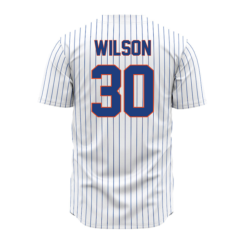 Florida - NCAA Baseball : Ashton Wilson - White Pinstripe Jersey