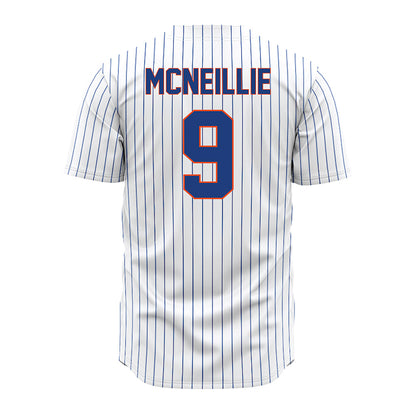 Florida - NCAA Baseball : Luke McNeillie - White Pinstripe Jersey
