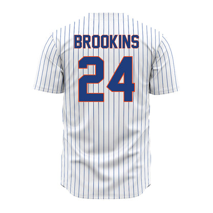 Florida - NCAA Baseball : Blake Brookins - White Pinstripe Jersey