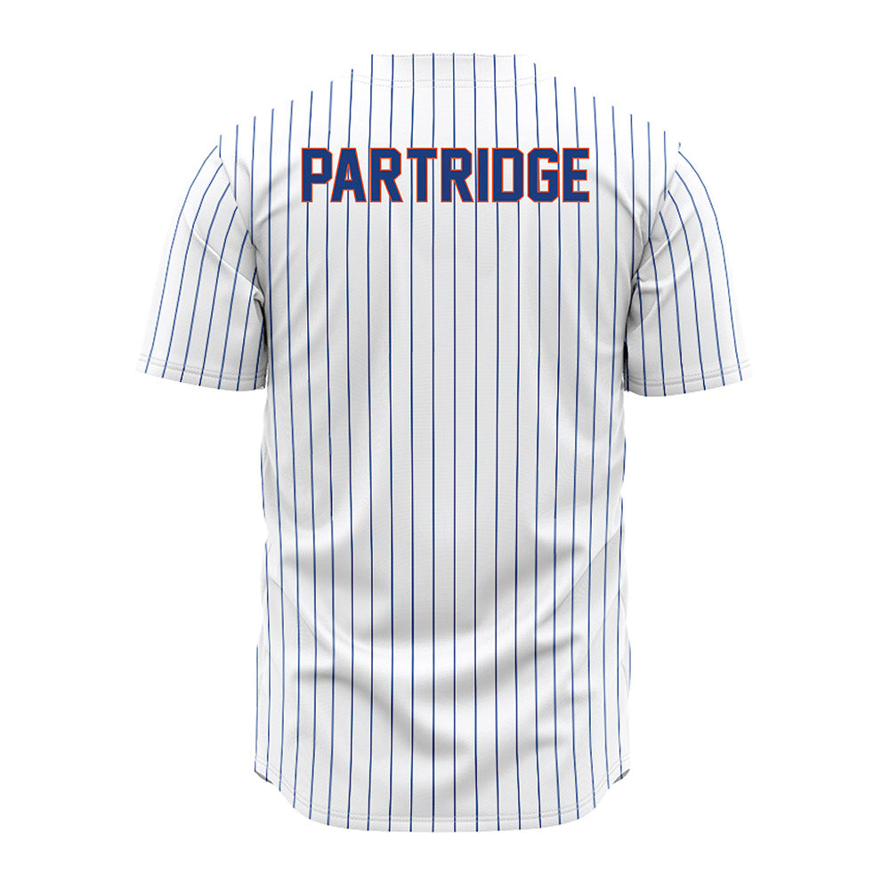 Florida - NCAA Baseball : Nic Partridge - White Pinstripe Jersey-1