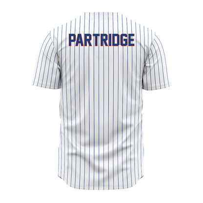Florida - NCAA Baseball : Nic Partridge - White Pinstripe Jersey-1