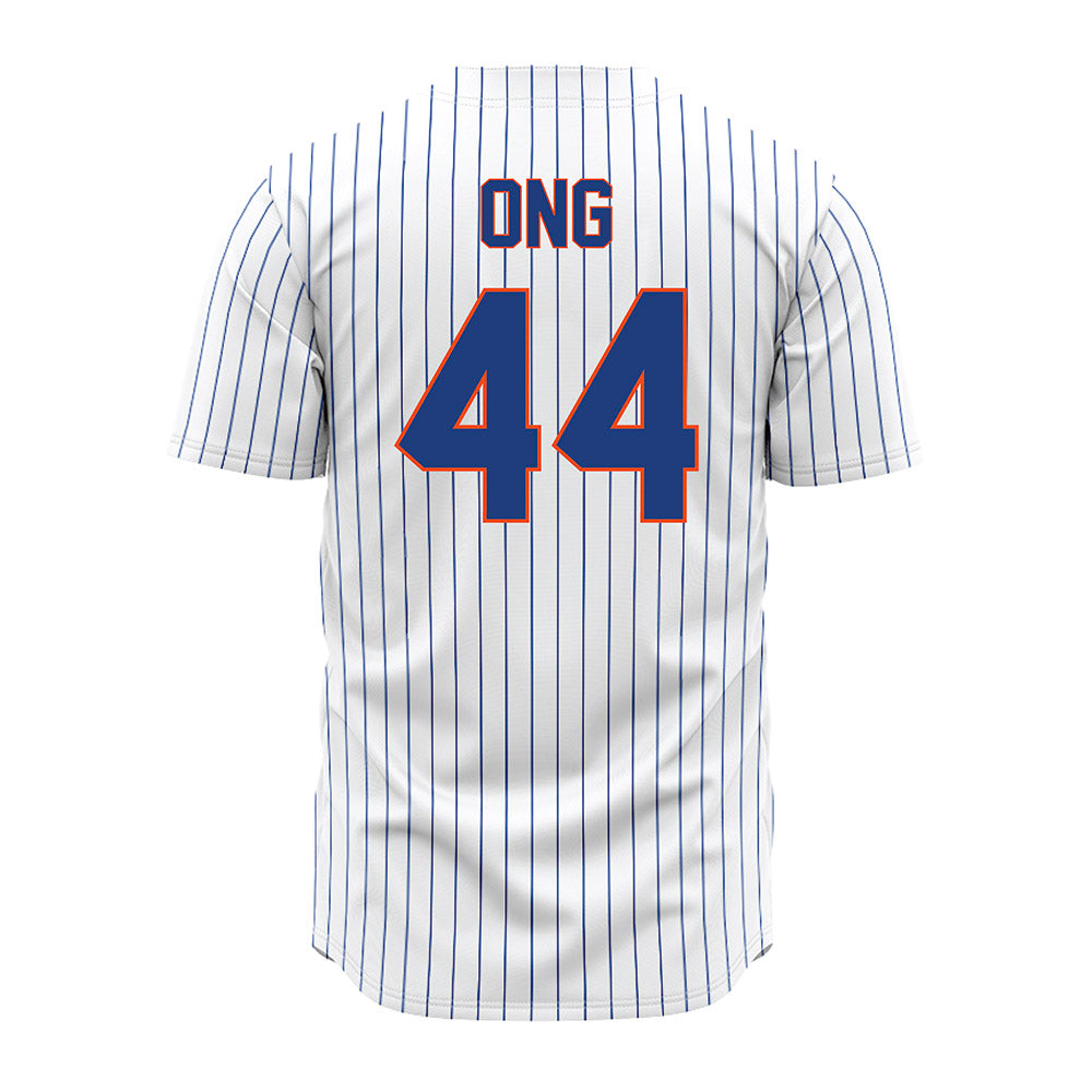 Florida - NCAA Baseball : Felix Ong - White Pinstripe Jersey
