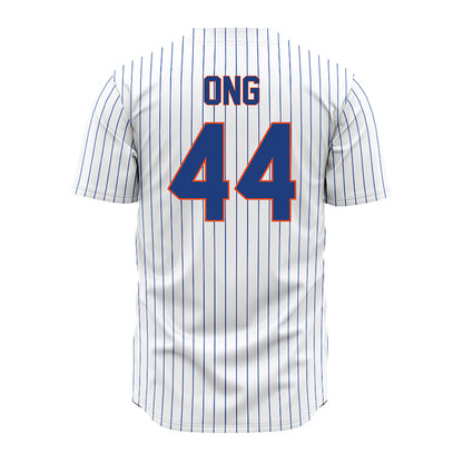 Florida - NCAA Baseball : Felix Ong - White Pinstripe Jersey