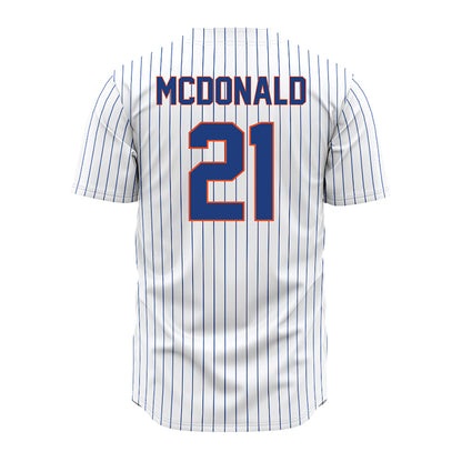 Florida - NCAA Baseball : Caden McDonald - White Pinstripe Jersey