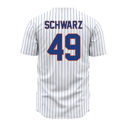 Florida - NCAA Baseball : Colton Schwarz - White Pinstripe Jersey-1