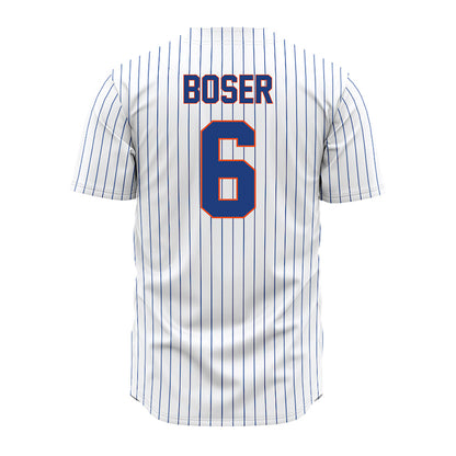 Florida - NCAA Baseball : Bobby Boser - White Pinstripe Jersey-1