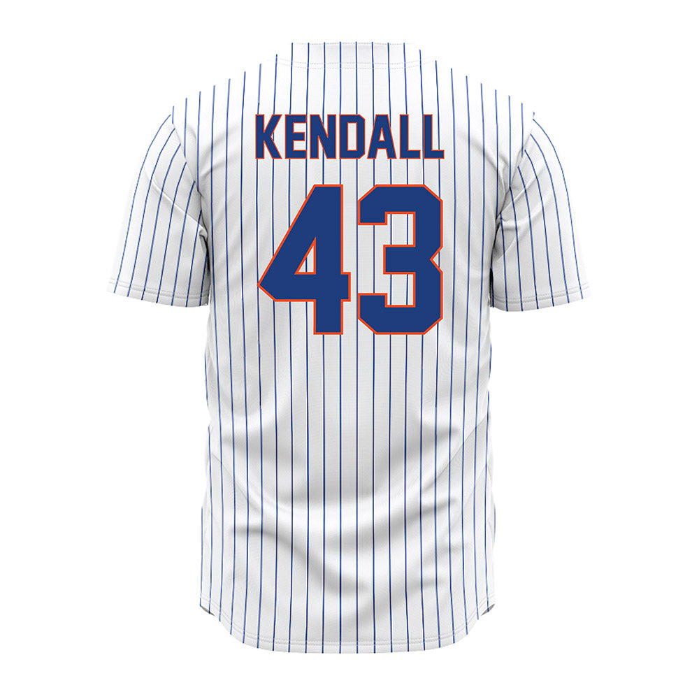 Florida - NCAA Baseball : Jacob Kendall - White Pinstripe Jersey-1