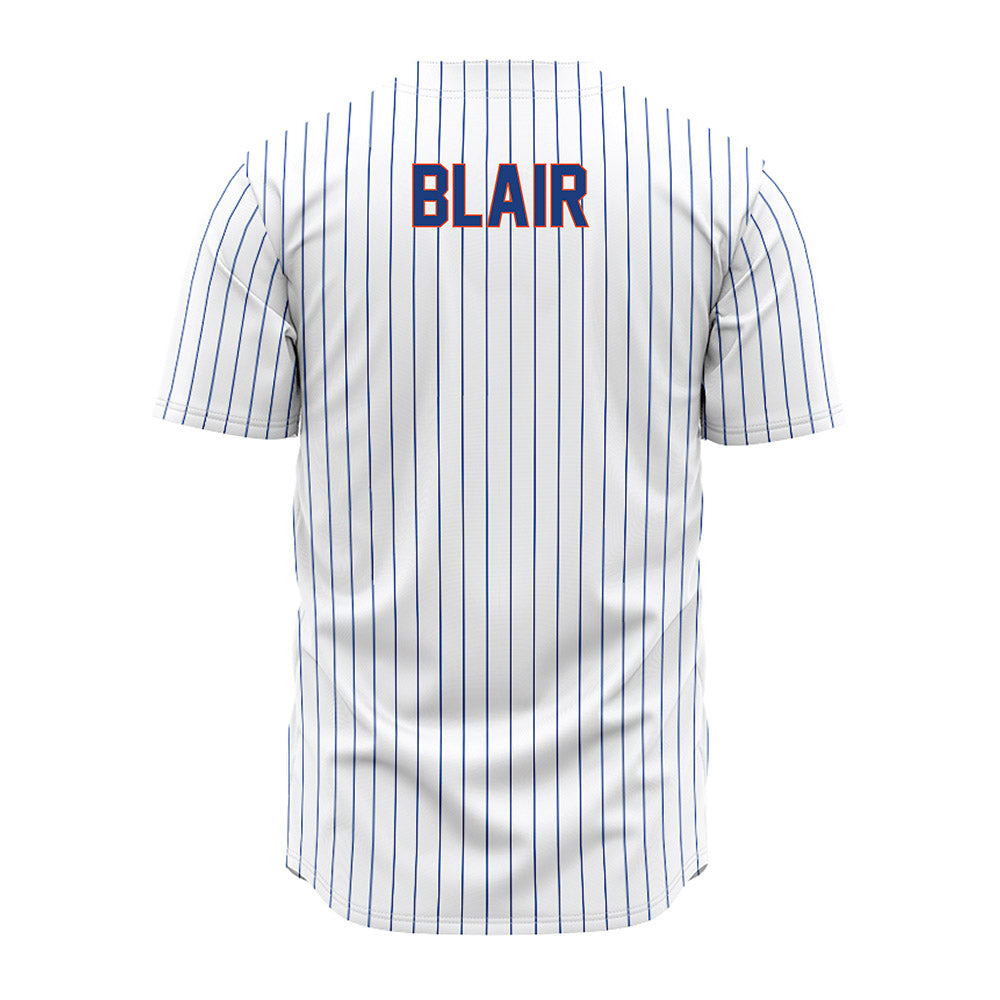 Florida - NCAA Baseball : Eli Blair - White Pinstripe Jersey-1