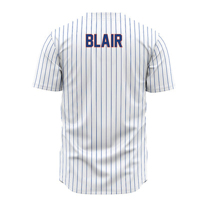 Florida - NCAA Baseball : Eli Blair - White Pinstripe Jersey-1