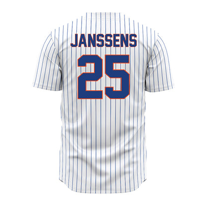 Florida - NCAA Baseball : niko janssens - White Pinstripe Jersey-1