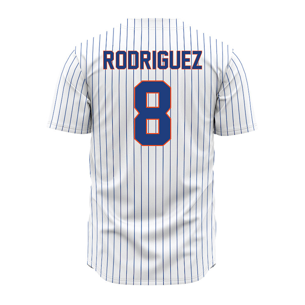 Florida - NCAA Baseball : Christian Rodriguez - White Pinstripe Jersey