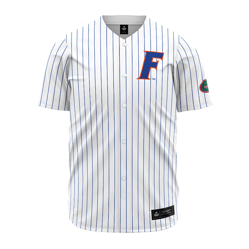 Florida - NCAA Baseball : Schuyler Sandford - White Pinstripe Jersey