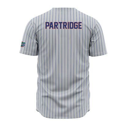 Florida - NCAA Baseball : Nic Partridge - Grey Pinstripe Jersey-1