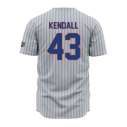 Florida - NCAA Baseball : Jacob Kendall - Grey Pinstripe Jersey-1