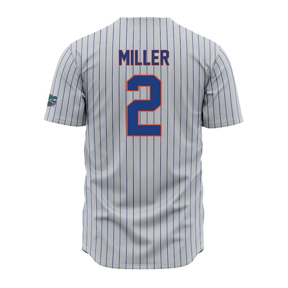 Florida - NCAA Baseball : Sam Miller - Grey Pinstripe Jersey-1