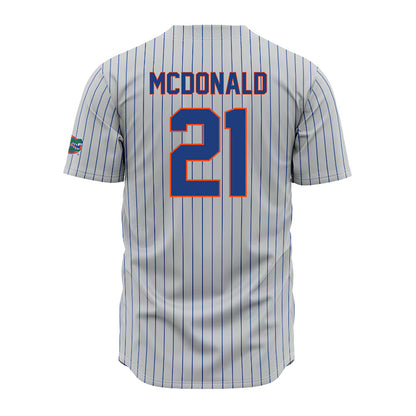 Florida - NCAA Baseball : Caden McDonald - Grey Pinstripe Jersey