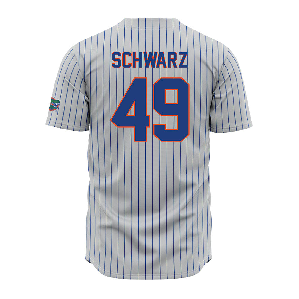 Florida - NCAA Baseball : Colton Schwarz - Grey Pinstripe Jersey-1