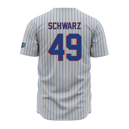 Florida - NCAA Baseball : Colton Schwarz - Grey Pinstripe Jersey-1