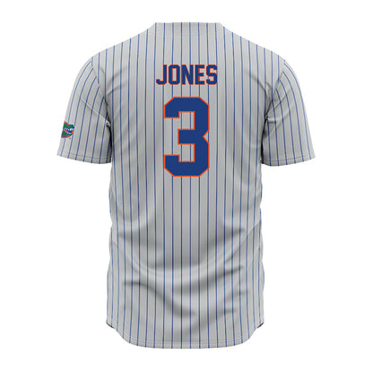Florida - NCAA Baseball : Kyle Jones - Grey Pinstripe Jersey