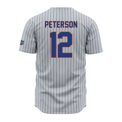Florida - NCAA Baseball : Liam Peterson - Grey Pinstripe Jersey