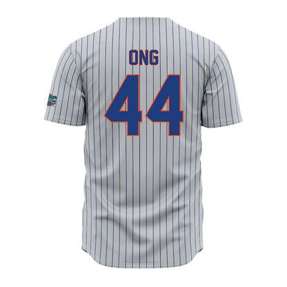 Florida - NCAA Baseball : Felix Ong - Grey Pinstripe Jersey