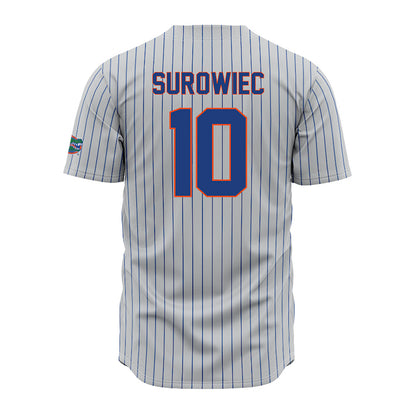 Florida - NCAA Baseball : Ethan Surowiec - Grey Pinstripe Jersey-1