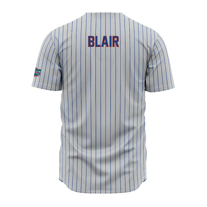 Florida - NCAA Baseball : Eli Blair - Grey Pinstripe Jersey-1