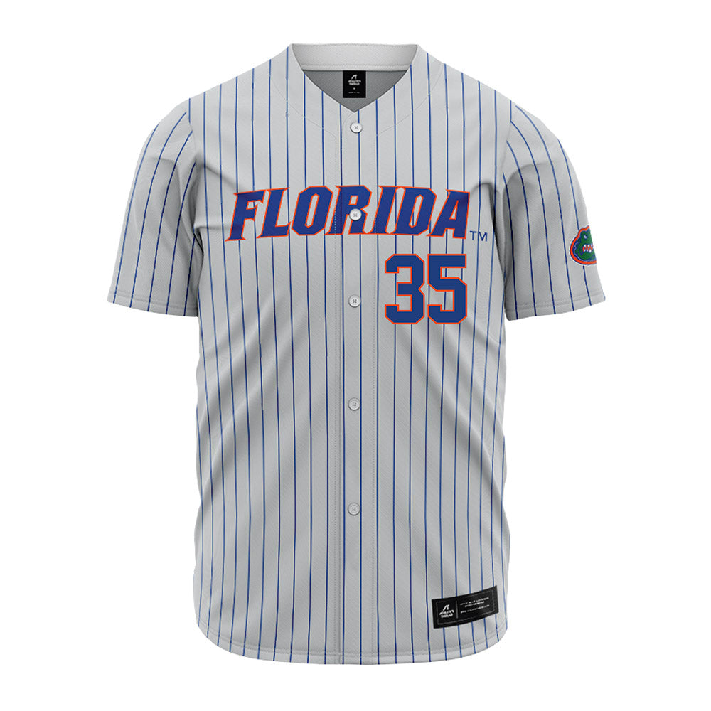 Florida - NCAA Baseball : Brock Clayton - Grey Pinstripe Jersey-0