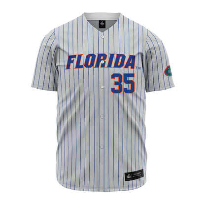 Florida - NCAA Baseball : Brock Clayton - Grey Pinstripe Jersey-0