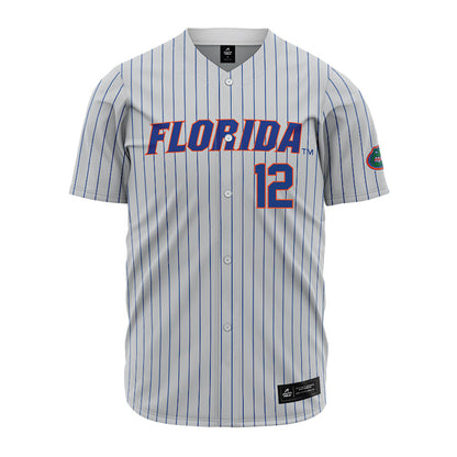 Florida - NCAA Baseball : Liam Peterson - Grey Pinstripe Jersey