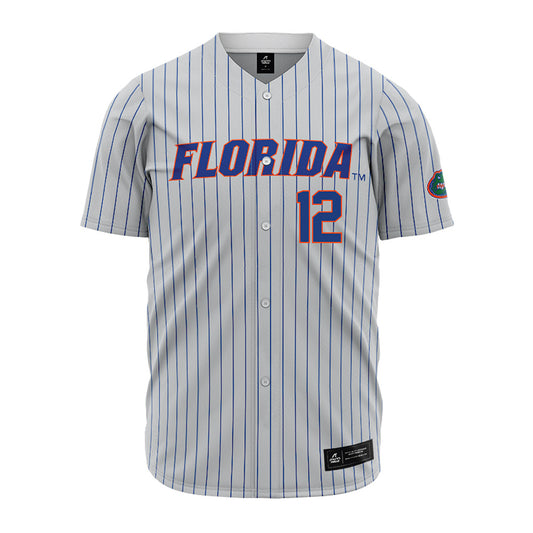 Florida - NCAA Baseball : Liam Peterson - Grey Pinstripe Jersey