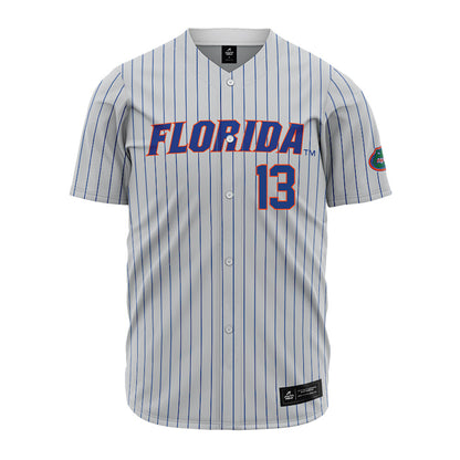 Florida - NCAA Baseball : Landon Stripling - Grey Pinstripe Jersey-0