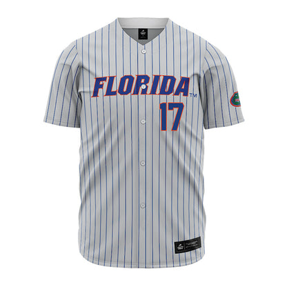 Florida - NCAA Baseball : Russell Sandefer - Grey Pinstripe Jersey-0