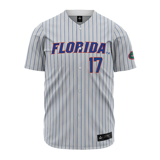 Florida - NCAA Baseball : Russell Sandefer - Grey Pinstripe Jersey-0