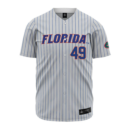 Florida - NCAA Baseball : Colton Schwarz - Grey Pinstripe Jersey-0