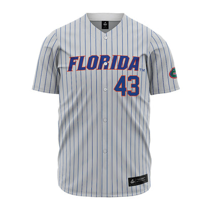 Florida - NCAA Baseball : Jacob Kendall - Grey Pinstripe Jersey-0