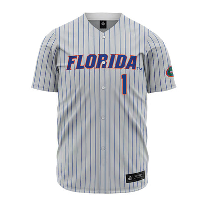 Florida - NCAA Baseball : Justin Nadeau - Grey Pinstripe Jersey