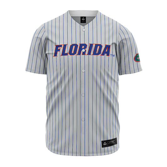 Florida - NCAA Baseball : Nic Partridge - Grey Pinstripe Jersey-0