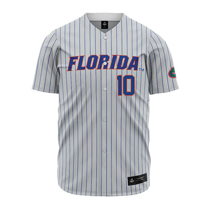 Florida - NCAA Baseball : Ethan Surowiec - Grey Pinstripe Jersey-0