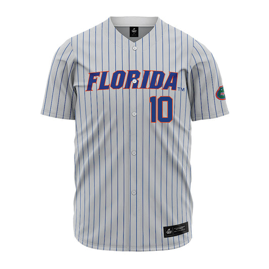 Florida - NCAA Baseball : Ethan Surowiec - Grey Pinstripe Jersey-0
