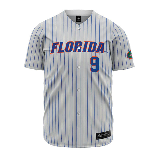 Florida - NCAA Baseball : Luke McNeillie - Grey Pinstripe Jersey