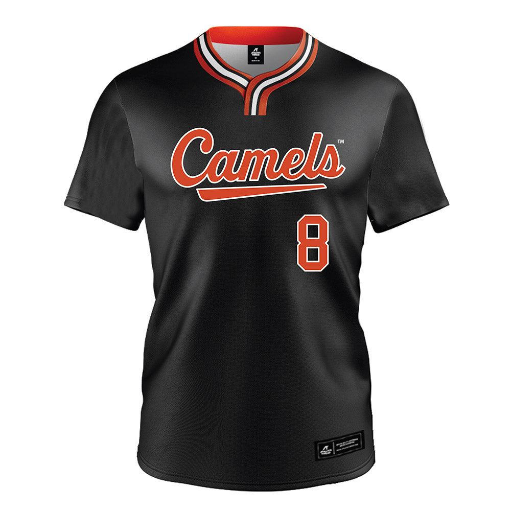 Campbell - NCAA Softball : Megan Leon - Black Jersey-0