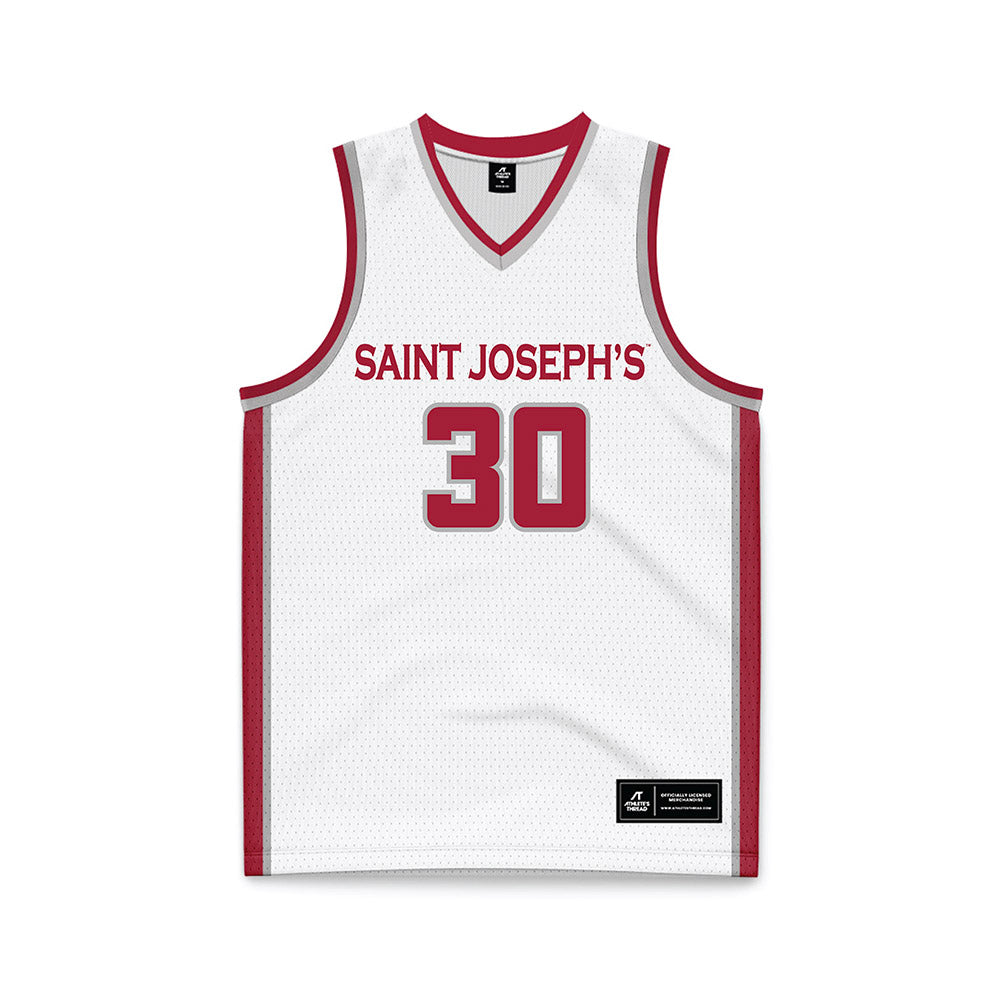 St. Joe's - NCAA Women's Basketball : Emily Knouse - White Basketball Jersey-0