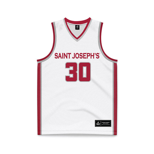 St. Joe's - NCAA Women's Basketball : Emily Knouse - White Basketball Jersey-0