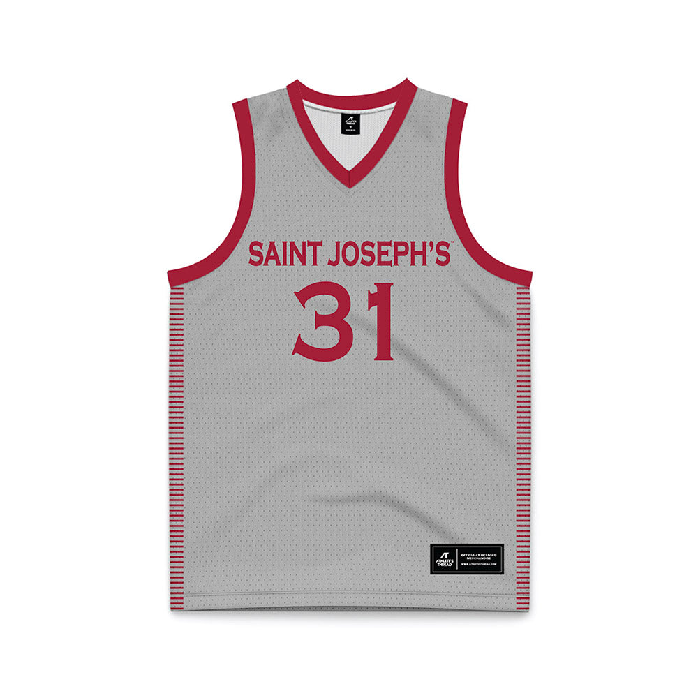 St. Joe's - NCAA Women's Basketball : Lauren Greer - Grey Basketball Jersey-0