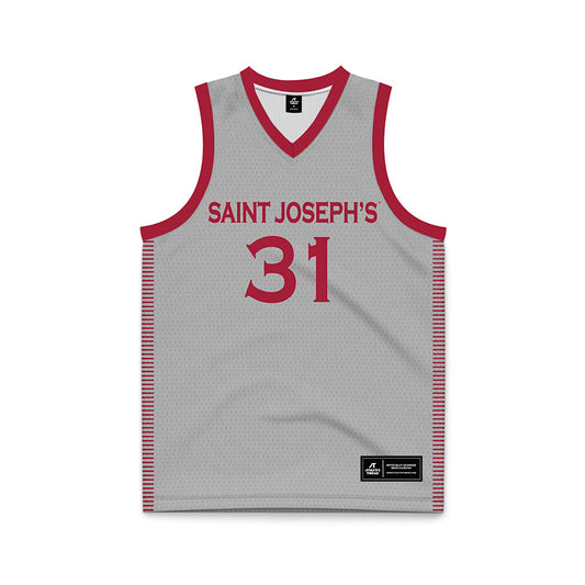 St. Joe's - NCAA Women's Basketball : Lauren Greer - Grey Basketball Jersey-0