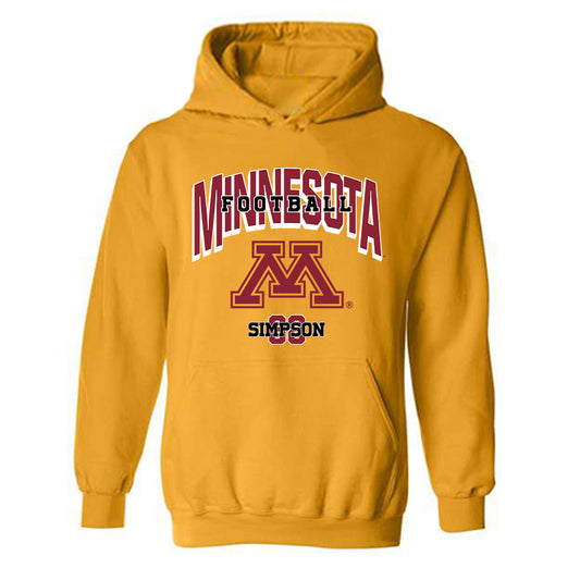 Minnesota - NCAA Football : Jacob Simpson - Sports Shersey Hooded Sweatshirt-0