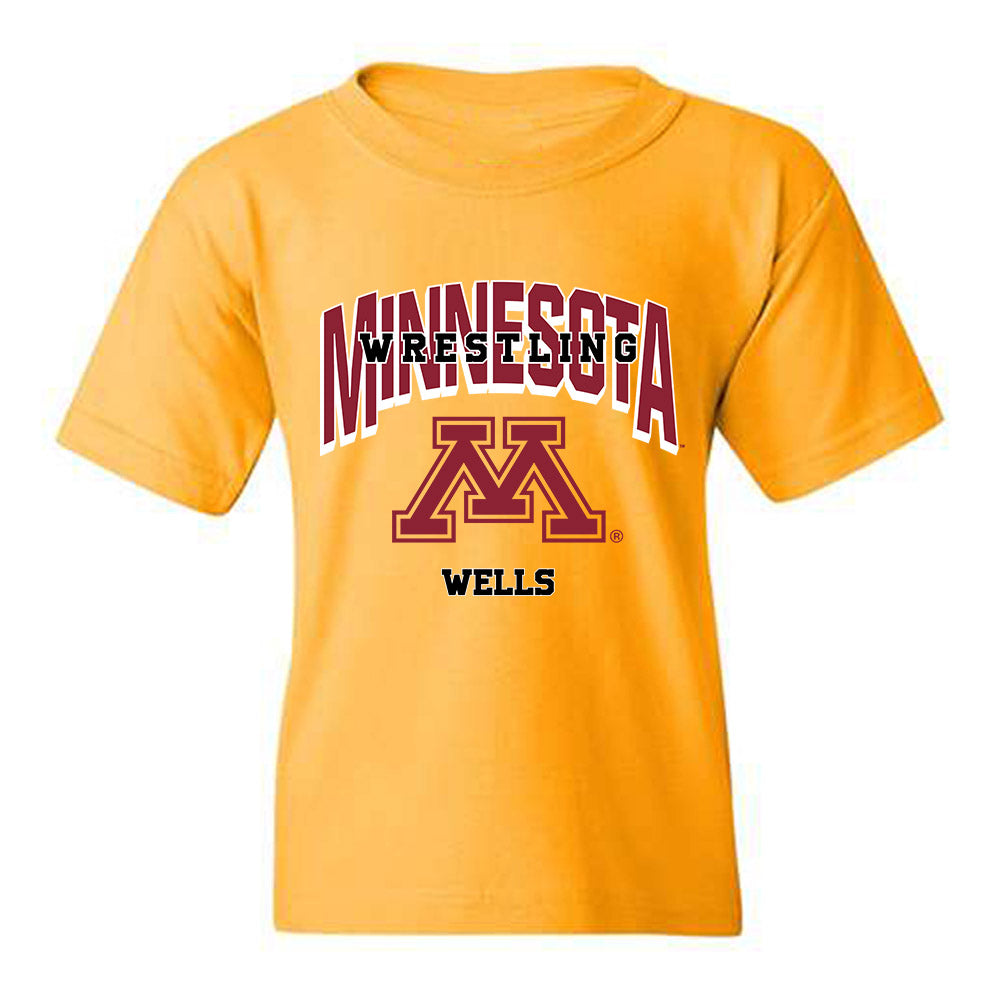 Minnesota - NCAA Wrestling : Tyler Wells - Sports Shersey Youth T-Shirt-0