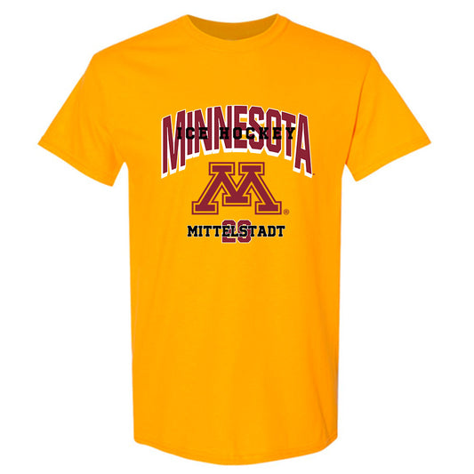 Minnesota - NCAA Men's Ice Hockey : Luke Mittelstadt - Sports Shersey T-Shirt-0