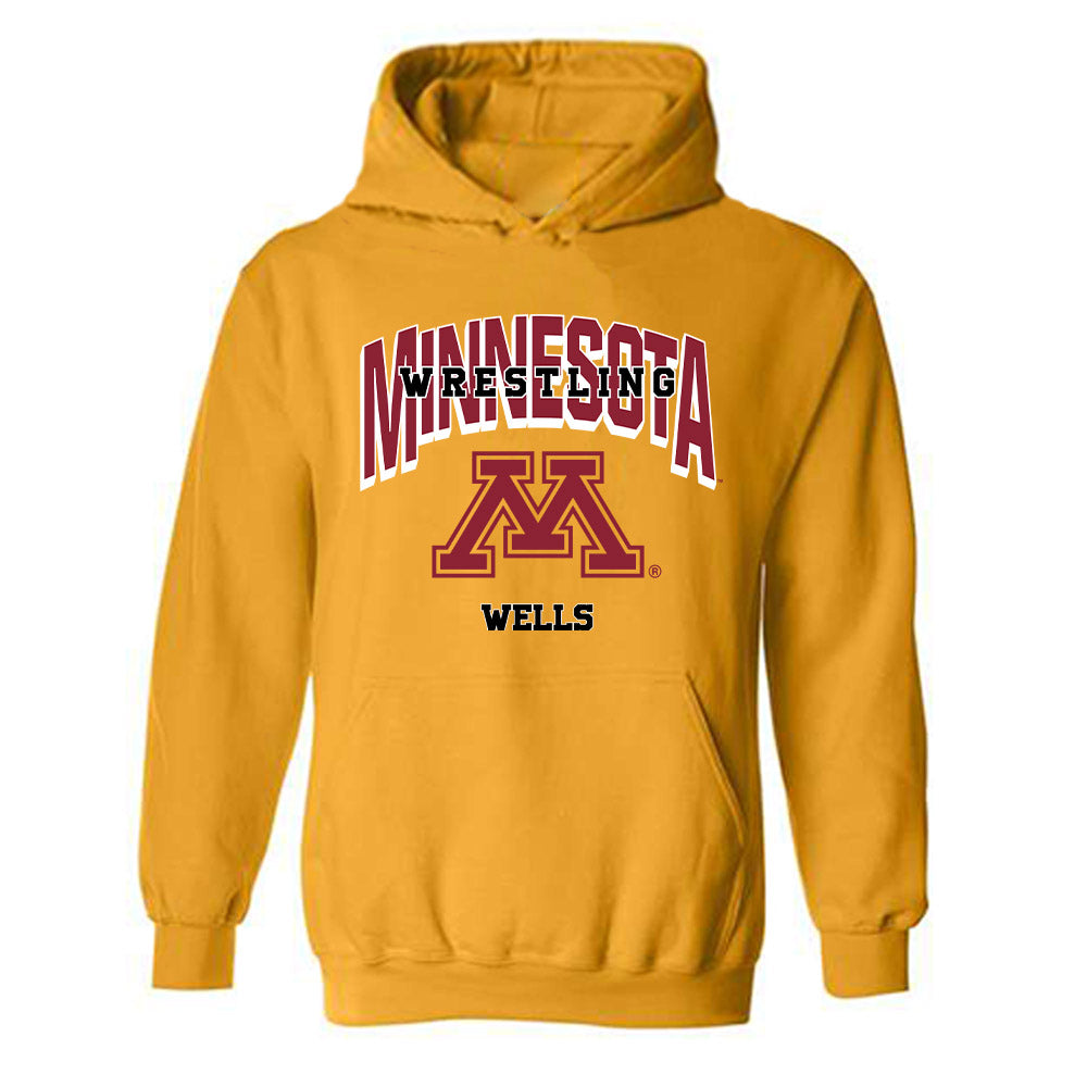 Minnesota - NCAA Wrestling : Tyler Wells - Sports Shersey Hooded Sweatshirt-0
